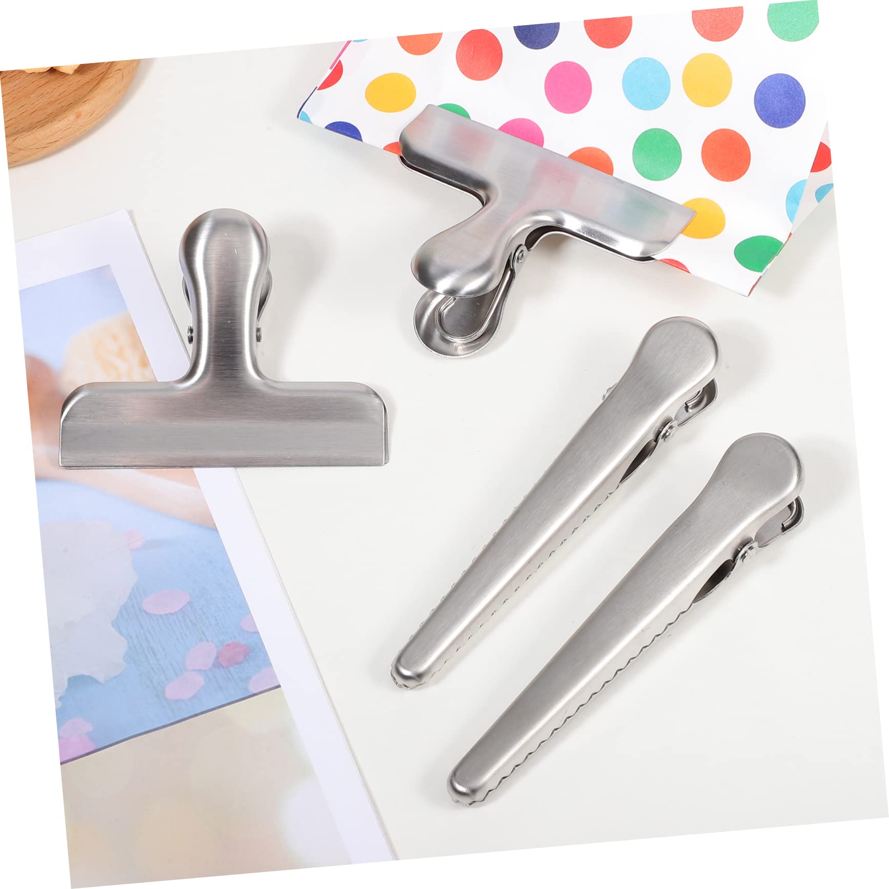 Tofficu 4 Sätze Teiliges Bag Clips Für Snacks Und Lebensmittel Starke Versiegelung Mit Zwei Clipgrößen Langlebig Und Rostfrei Einsetzbar Als Verschlussclips Für Beutel Und 10 Stück * 4