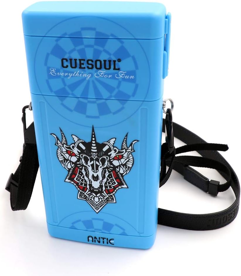 CUESOUL ANTIE Hard Dart Case,Holds 6 Steel Tip Darts/Soft Tip Darts & Extra Dart Tips,Shafts & Flights,Durable Use