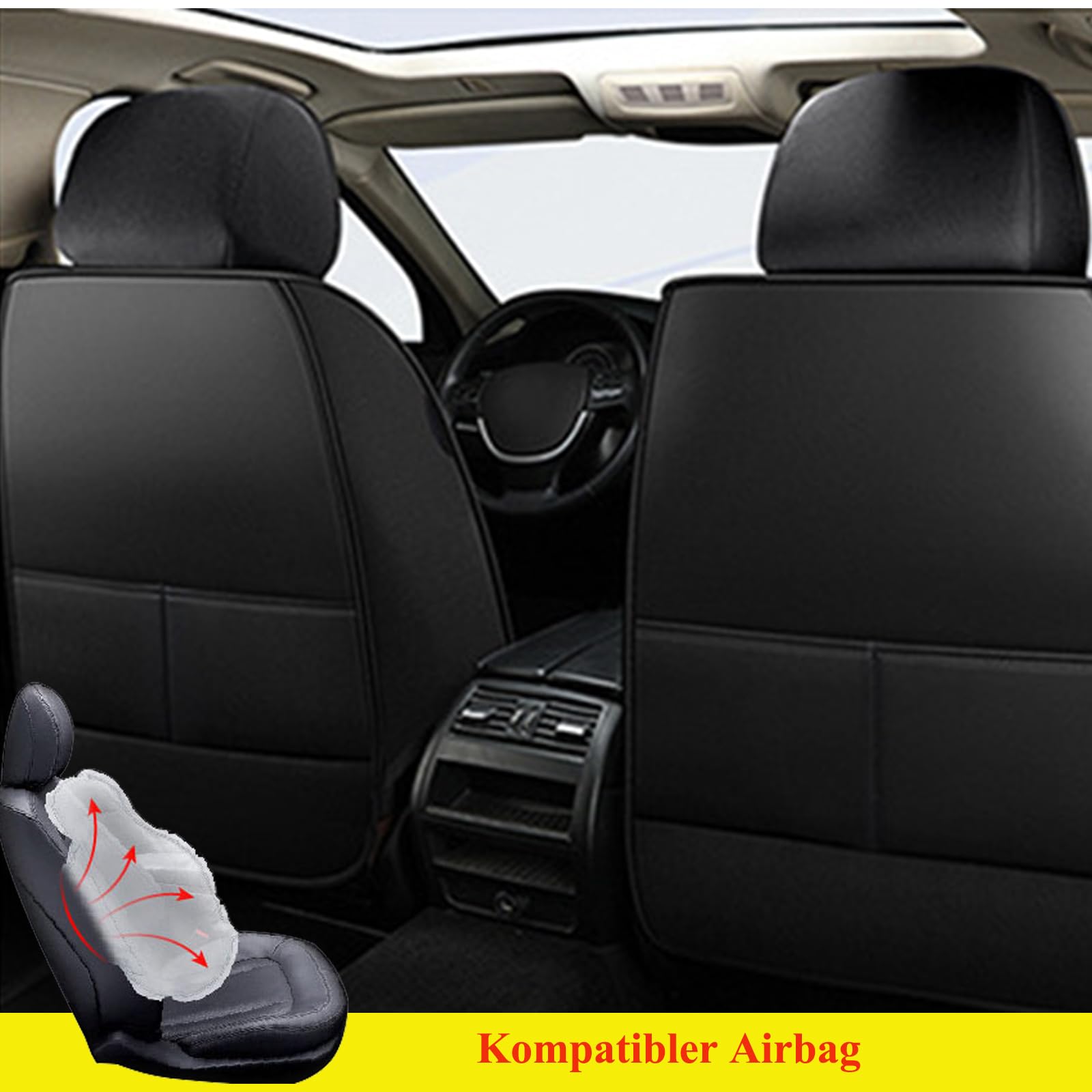 Juego de 2 fundas universales para asientos delanteros de coche, impermeables, de piel sintética, para Renault Arkana Captur Clio Grand Scenic Kadjar Koleos Laguna Twingo