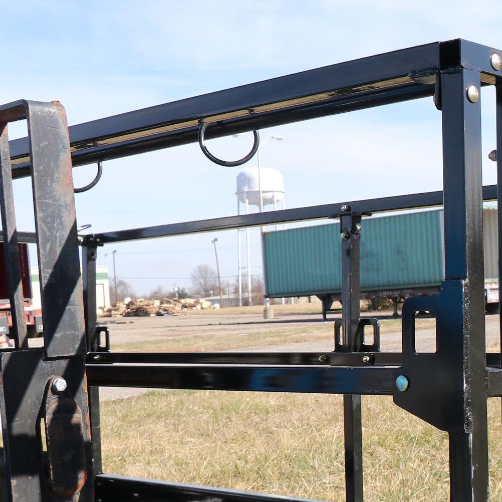 Titan Attachments 4' x 6' Mesh Telehandler Work Platform, Man Safety Basket, Forklift Attachment, Safety Cage