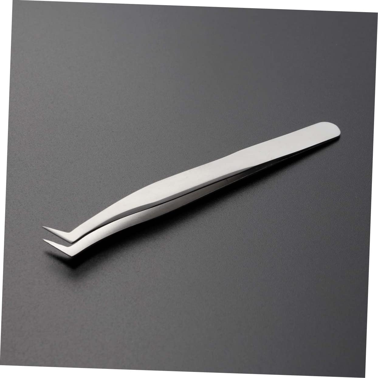 Didiseaon 2pcs Professional Eyelash Tweezers Stainless Steel Tweezers for Fake Lashes Makeup Tools for Women Precision Applicator