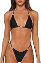 MIKETAI Sexy Bikinis for Women 2 Piece Bikini Spaghetti Strap Swimsuits Solid Color Bathing Swimwear Triangle Bathing Suit