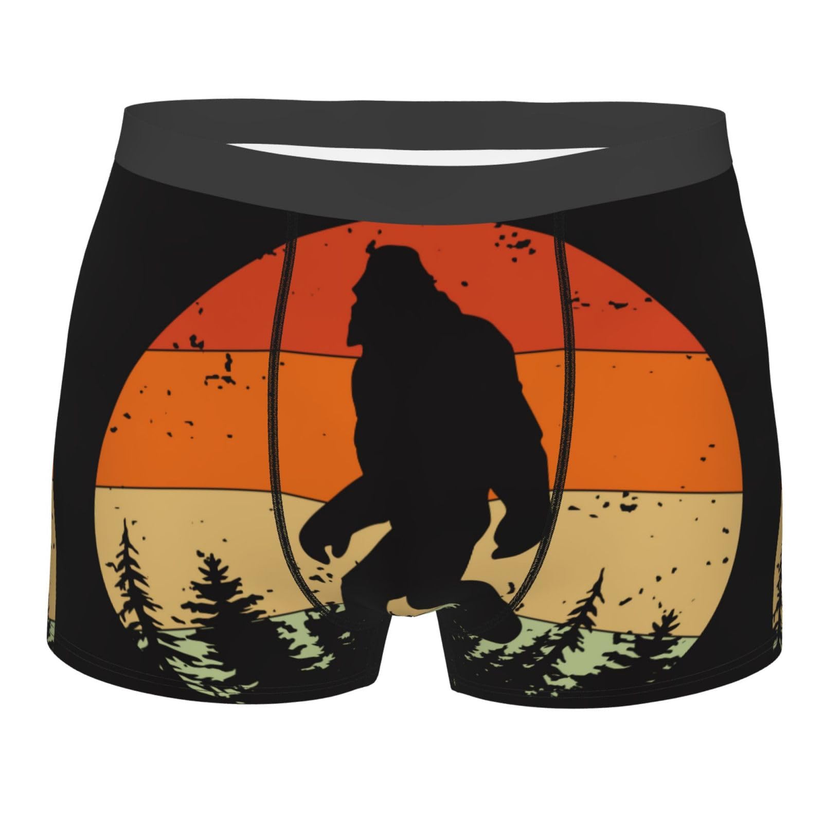Kwqdozf Men's As Pic Bigfoot Silhouette1 Underwear Him Moisture Wicking Boxer Briefs