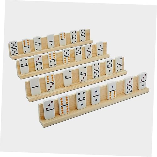 Miniatura 6 de 8 bandejas de dominó de madera, estantes multifunción para exhibir tarjetas y juegos del alfabeto