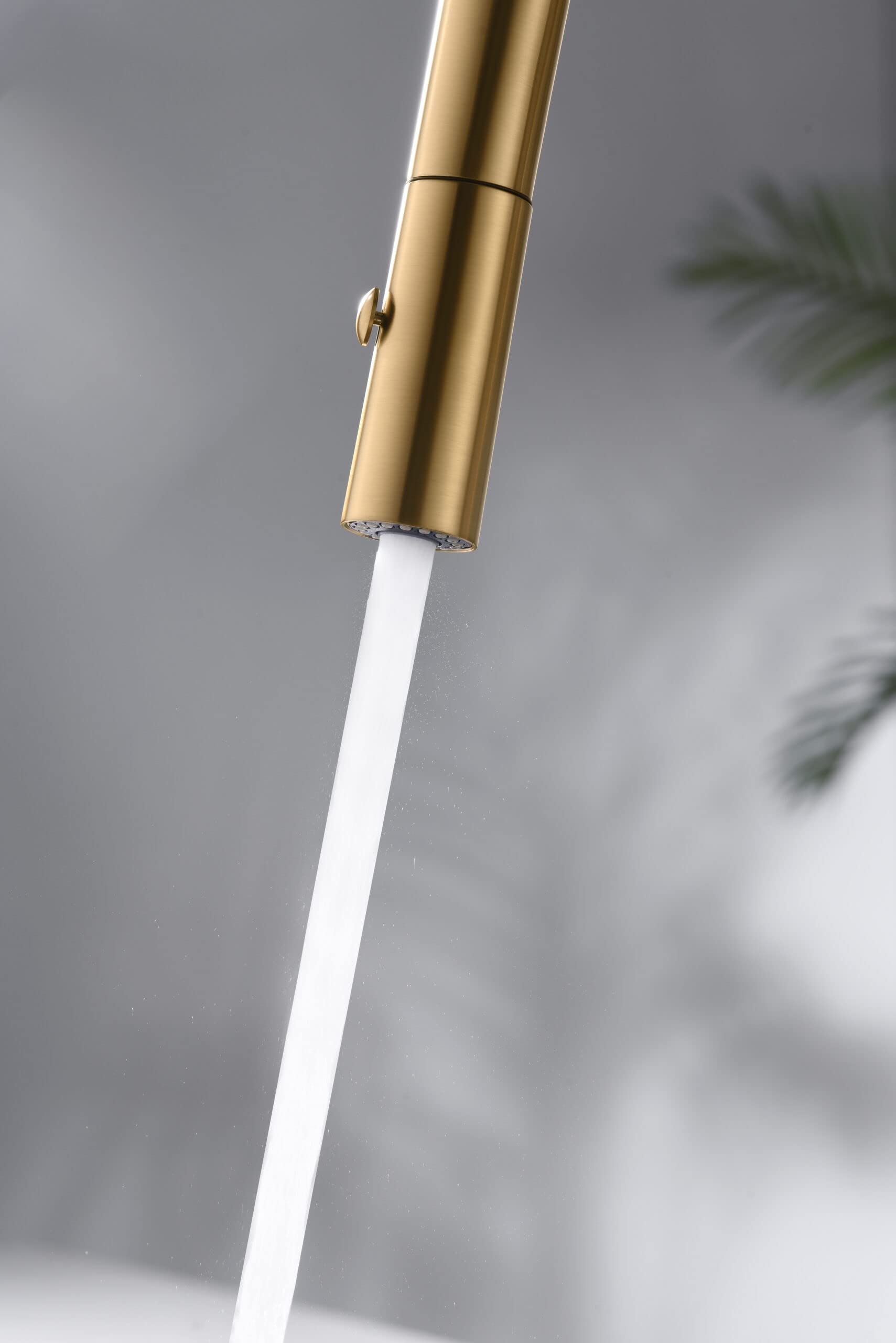 Mice/Imex - Grifo Cocina Extraible - Monomando Mezclador de Fregadero con ducha difusor doble jet - 2 Modos de Rociador, Grifo para Cocina Extensible Caño Alto Giratorio 360 ° Oro Cepillado