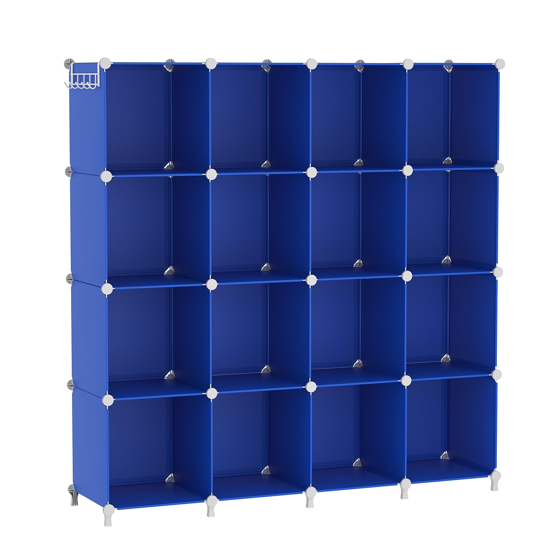 Cube Storage Organizer, 16 Cube Closet Organizers and Storage Shelves, DIY Stackable Bookshelf for Bedroom, Home, Admiral Blue