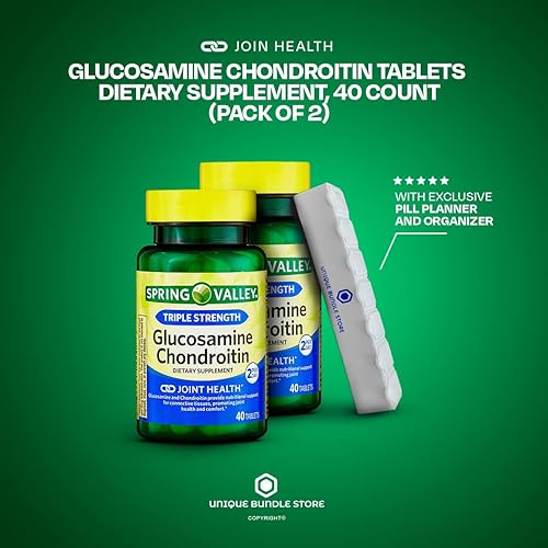 Miniatura 2 de Spring Valley - Suplemento dietético de tabletas de glucosamina y condroitina, 40 unidades + organizador de píldoras de 7 días incluido (paquete de