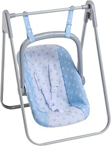 JC Toys - for Keeps Playtime | 2 in 1 Baby Doll Swing and Portable Carrier | for Dolls up to 18" | Ages 3+ | Blue