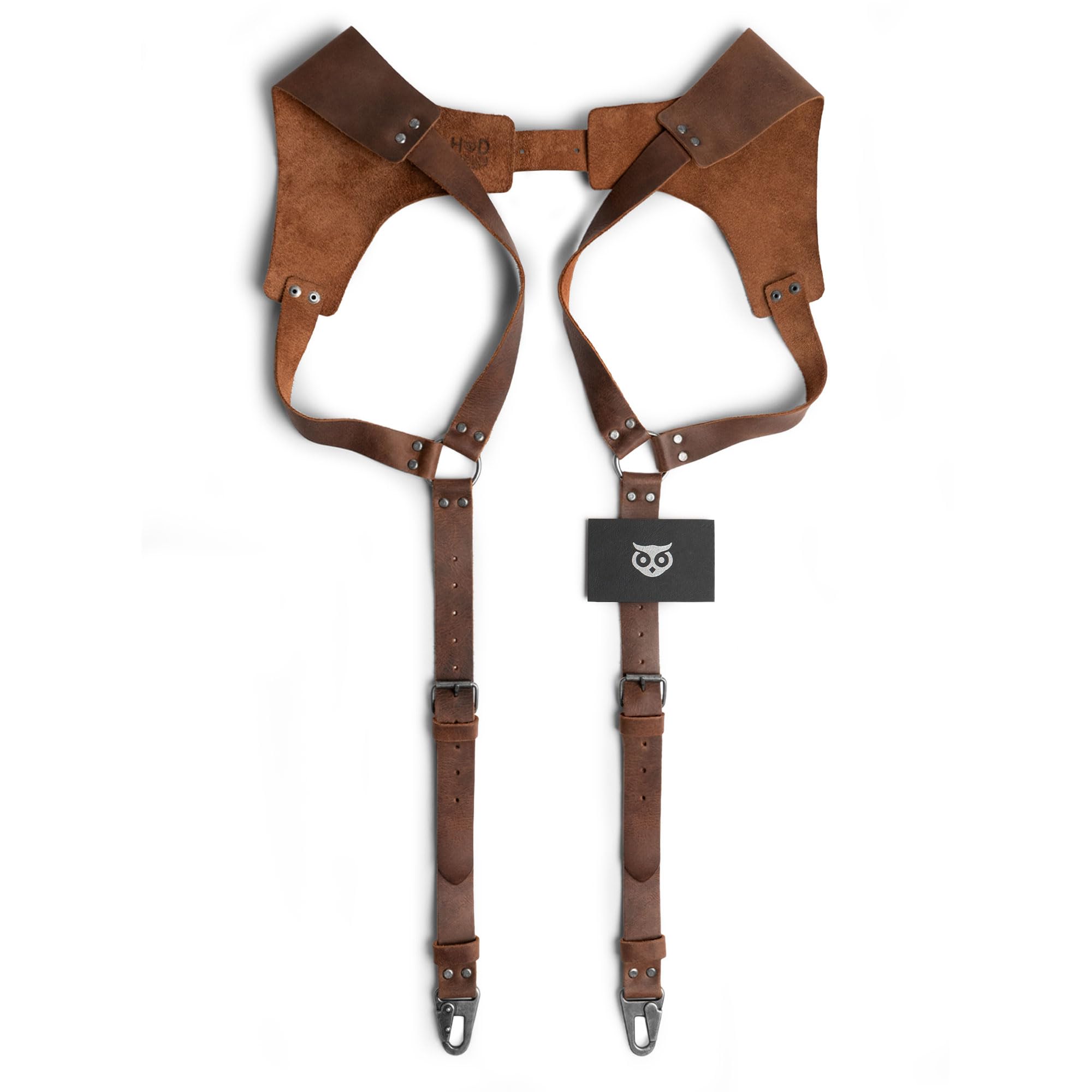 Hide & Drink, Bretelle rinascimentali per testimoni dello sposo, imbracatura di supporto per la schiena da uomo, migliori uomini, stile steampunk, pelle pieno fiore, fatte a mano, marrone bourbon,