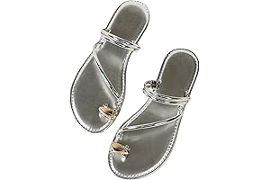 Strappy Summer Silver Metallic Sandals for Women