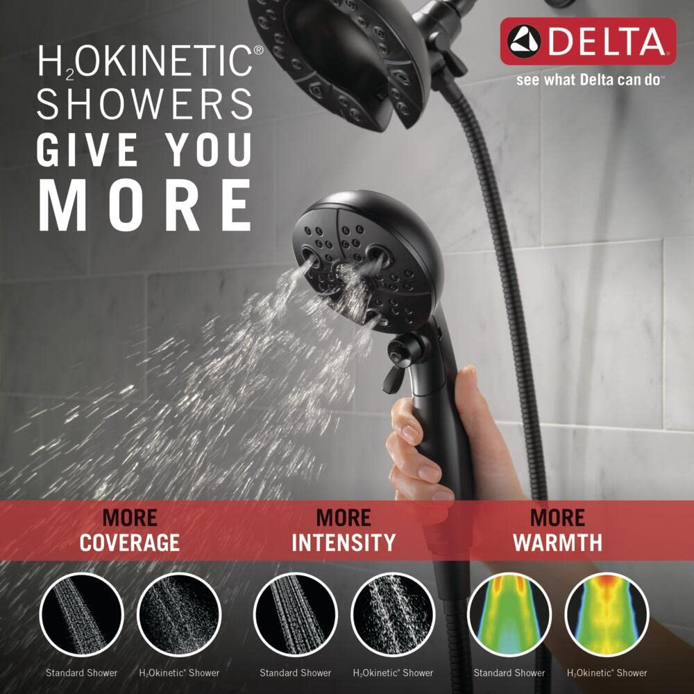 Delta 58480-pk In2ition H2Okinetic 5-setting TWO-IN-ONE alcachofa de ducha, 58480-BL-PK