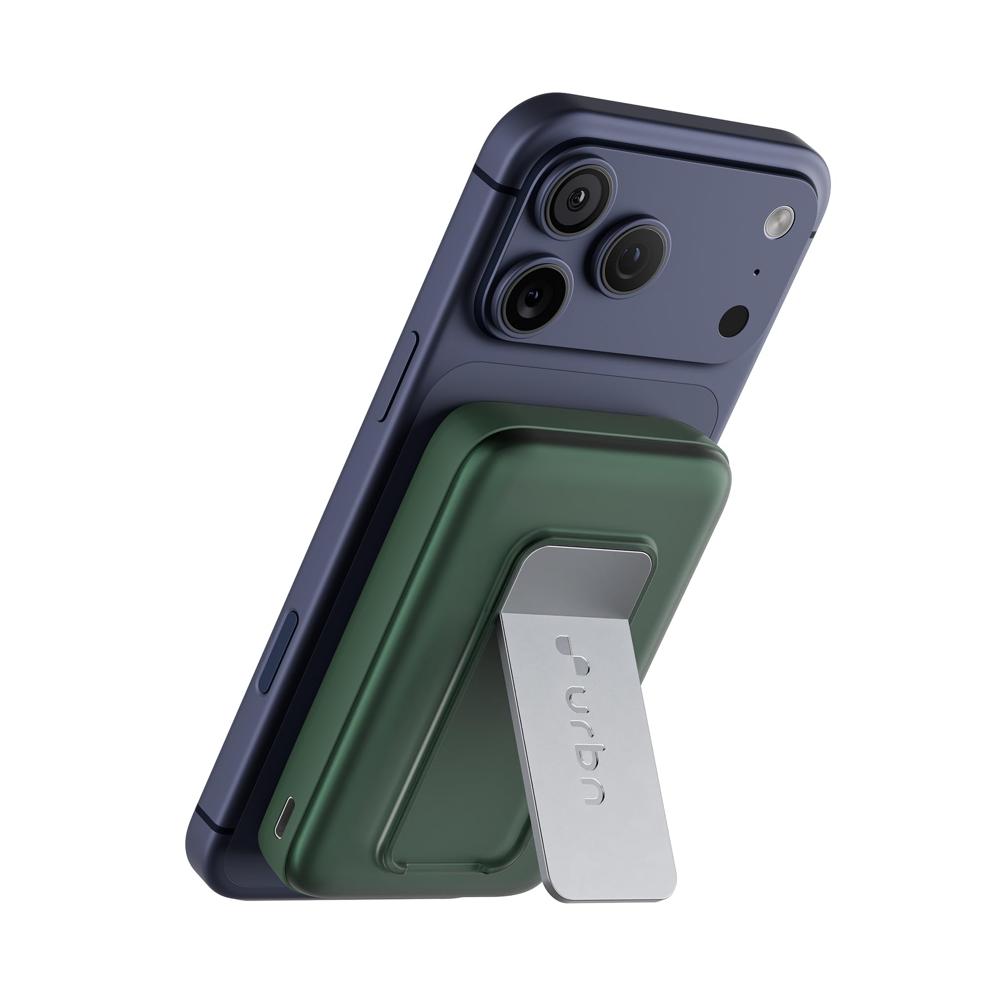 URBN 10000mAh Frost MagSafe Power Bank with Built-in Stand | 15W Magnetic Wireless Charging | 20W USB-C PD Fast Charging | Ultra Compact | Pass-Through Charging | MagTag Ring | (Camo)
