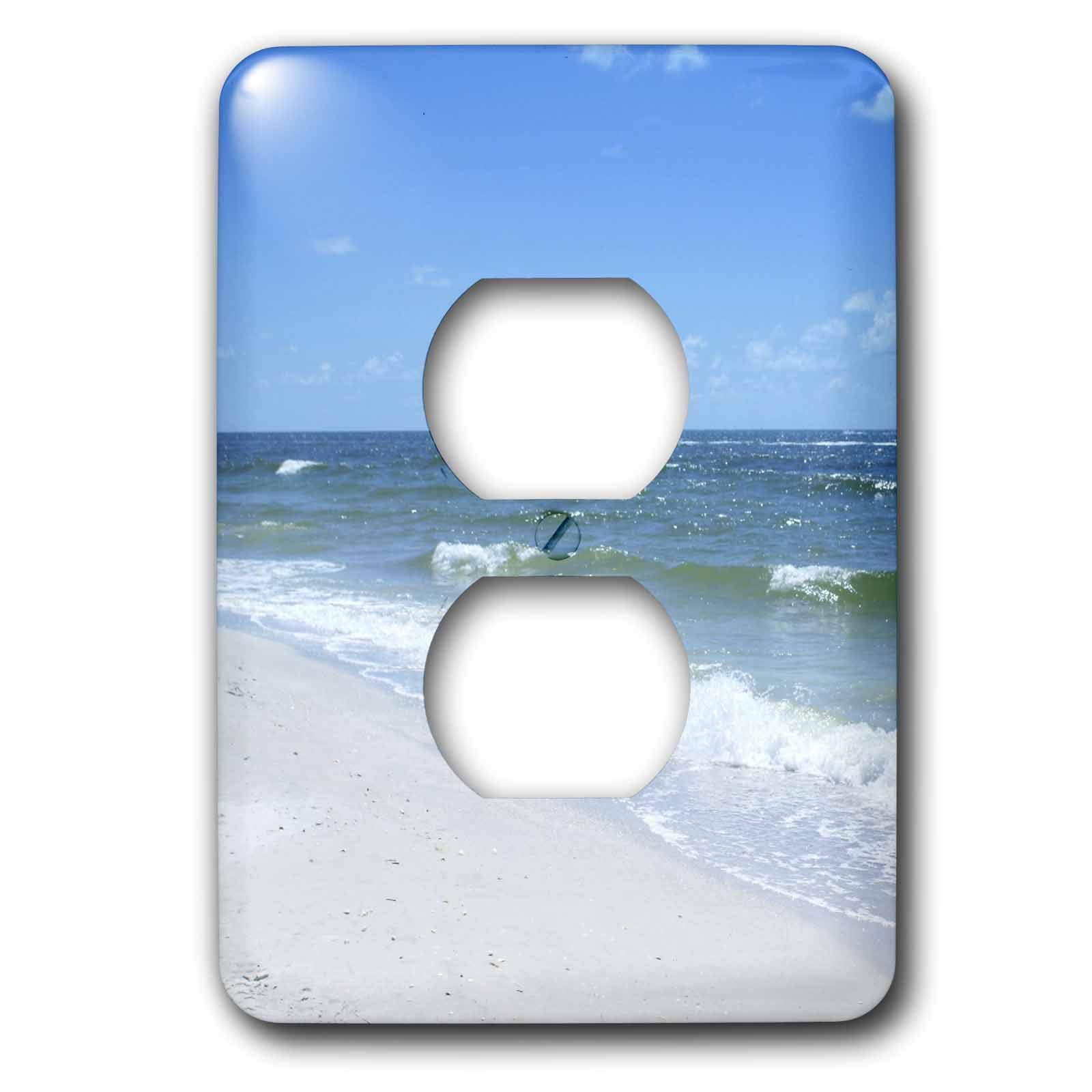 Double prise de courant 15,2 cm Beach Wave III pour remplacer une plaque blanche