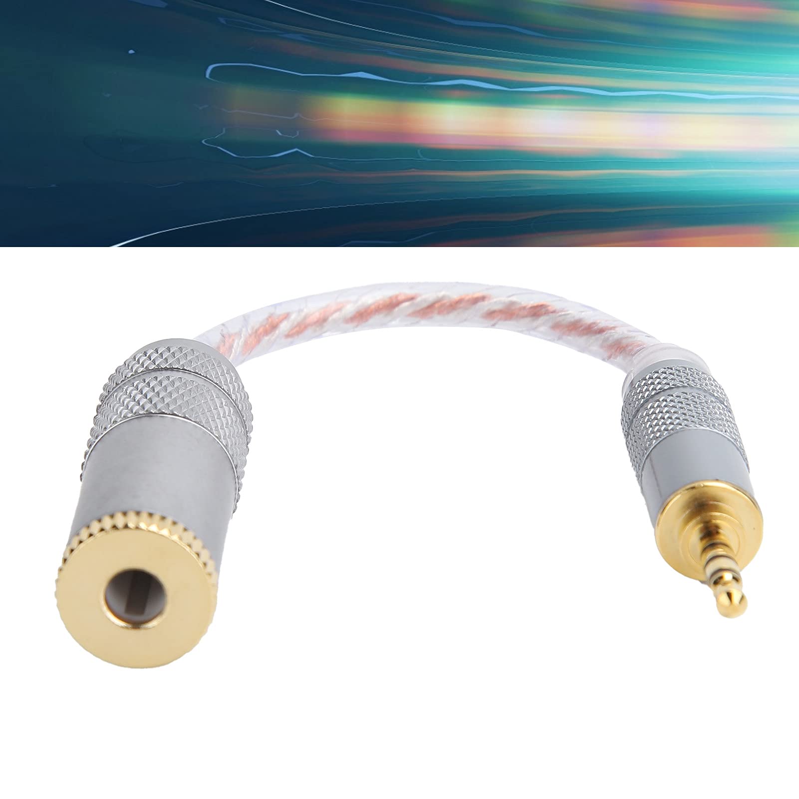 KIKYO Cavo adattatore audio da 2,5 mm maschio a femmina, cavo audio in rame da 14 cm con ottima struttura del suono (da 2,5 mm maschio a 4,4 mm femmina)
