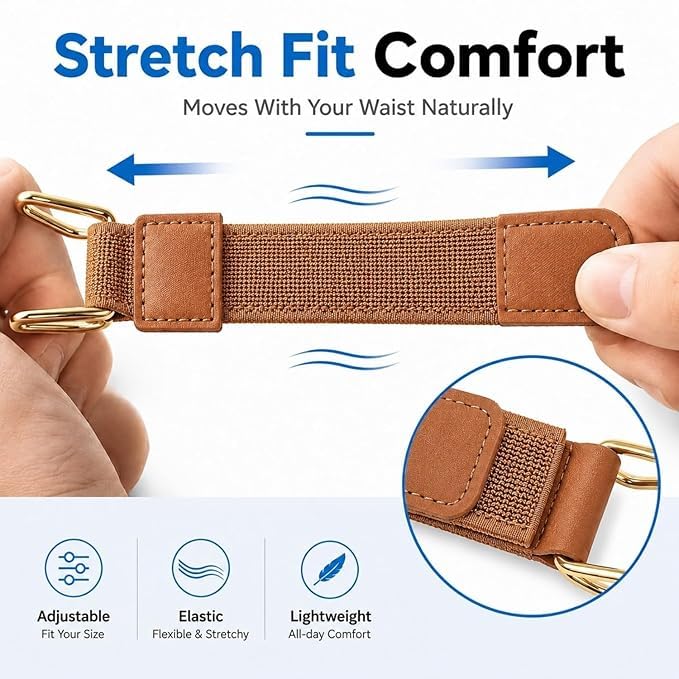 Image of Buckleless Belt Hook Tactical Metal Hook Elastic Belt Unisex Buckle-Less Invisible Waist Belts for Work & Edc, Buckle Less Belt