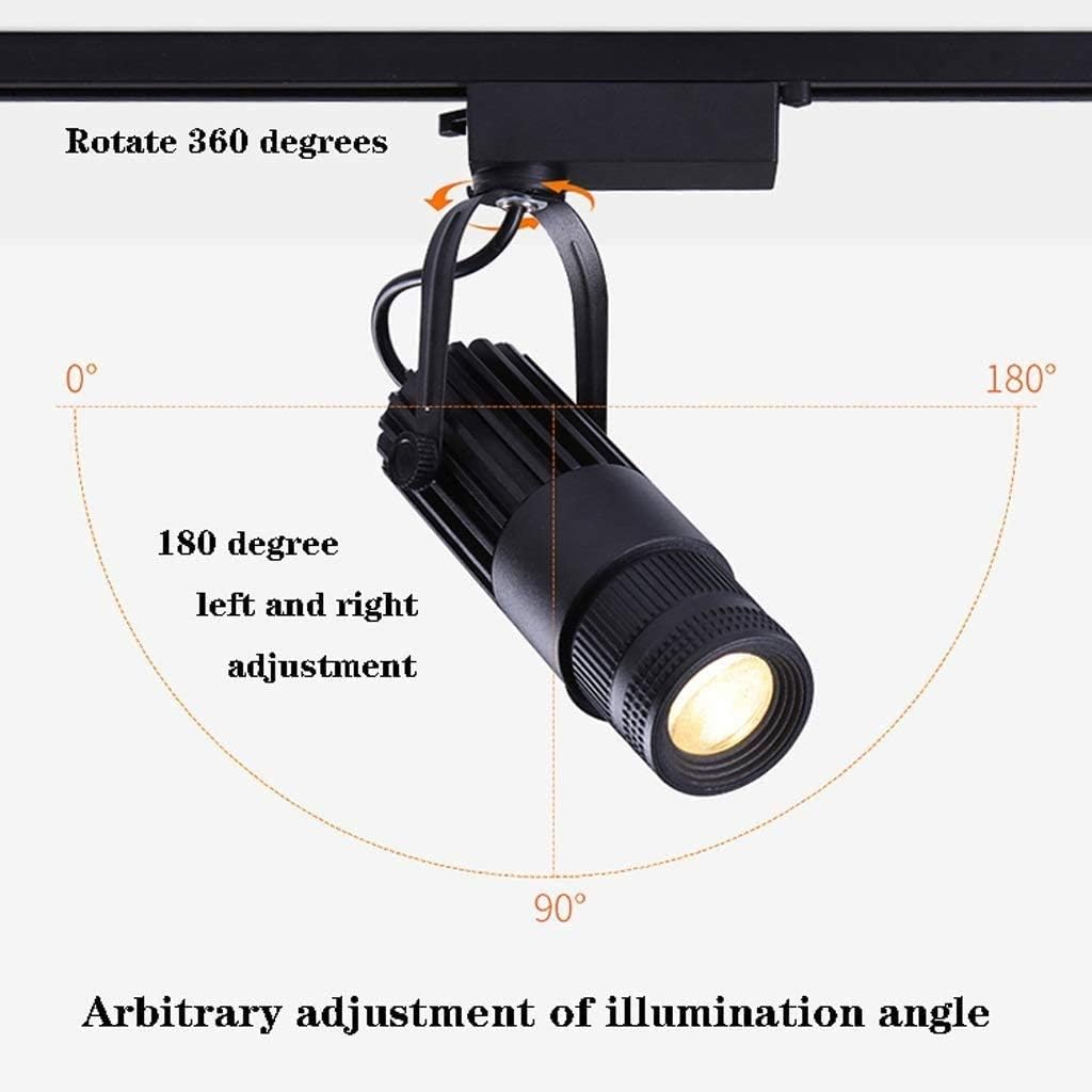 Indoor Track Lighting Kits 15W, Black Led Track Lighting,Zoom Dimmable Ceiling Spotlight, Bar KTV Stage Atmosphere Light, Aluminum, Black(Track 6000K)