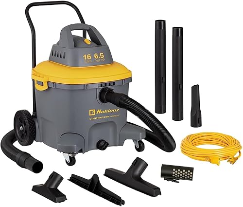 Miniatura 13 de Koblenz Aspiradora en seco y húmedo para contratistas, aspiradora para lugares de trabajo, 9.0 galones/5.5 HP potente aspiradora para suciedad seca