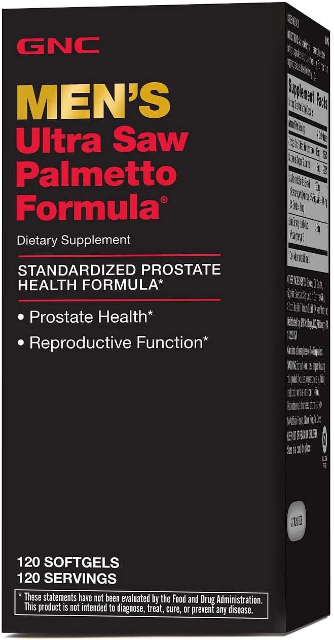 GNC Men's Ultra Saw Palmetto Formula, Supports Normal Prostate Function, 120 Softgels