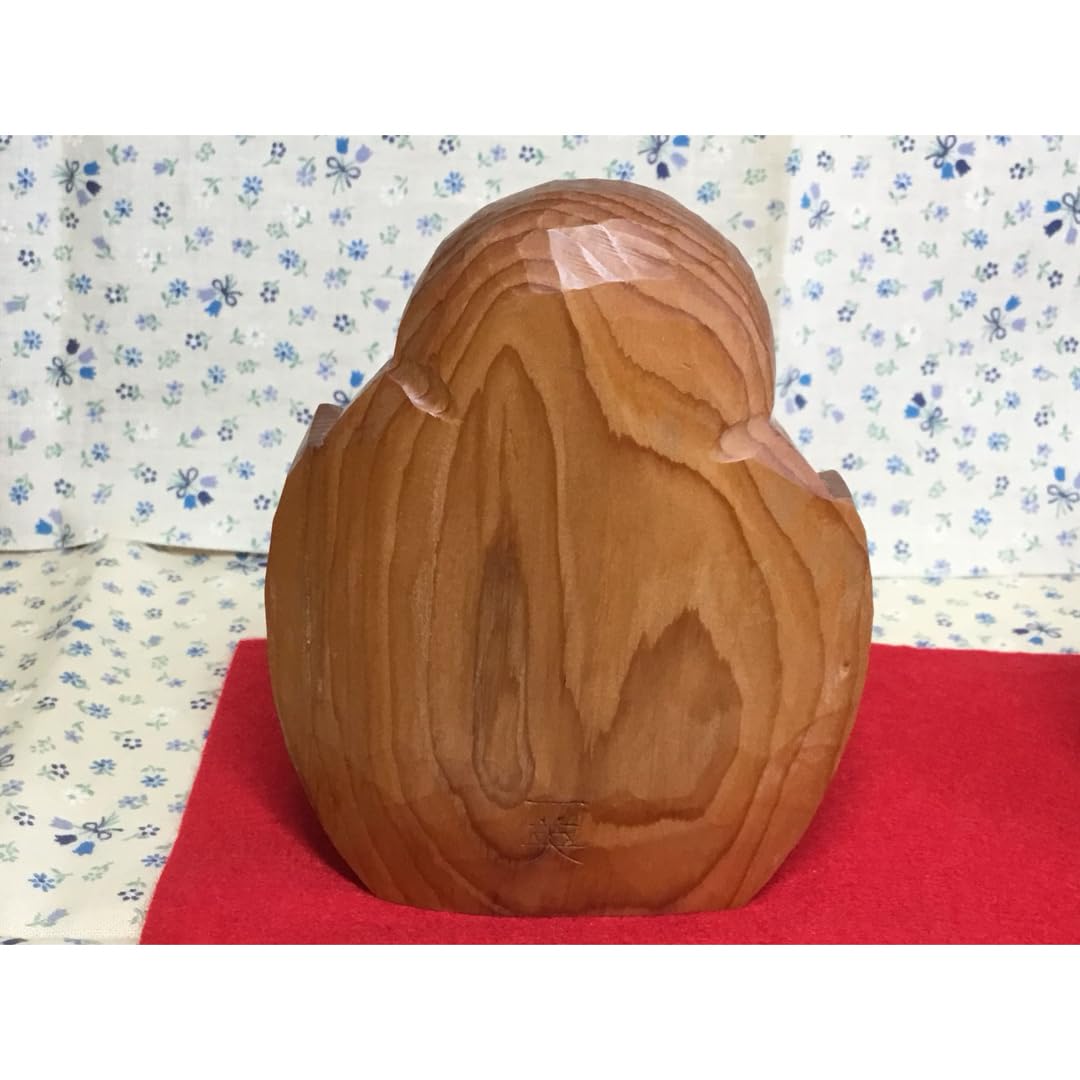 未使用】一位一刀彫ふくろう置物木彫りイチイ伝統工芸雛人形日本製
