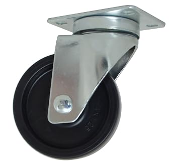 27-POP-0412-S Series VersaTrac 27 Light Duty Caster, Plain Bearing, Polyolefin Wheel, 4" Wheel Diameter, 1-1/4" Wheel Width, 5-1/4" Height, 300lbs Capacity