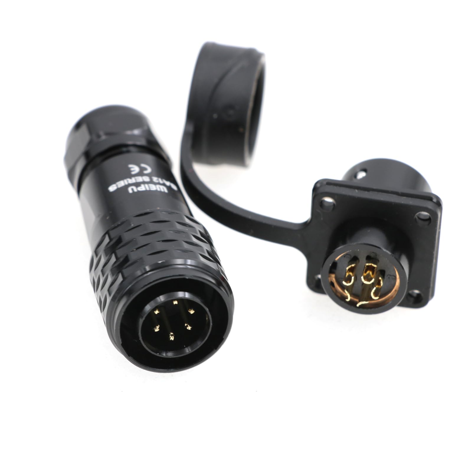 Produktbild von SZRMCC WEIPU SA12 3-poliger Wasserdichter Stecker 12 Mm – Push-Pull, Lötanschluss, 13 A, Für Auto & Industrie