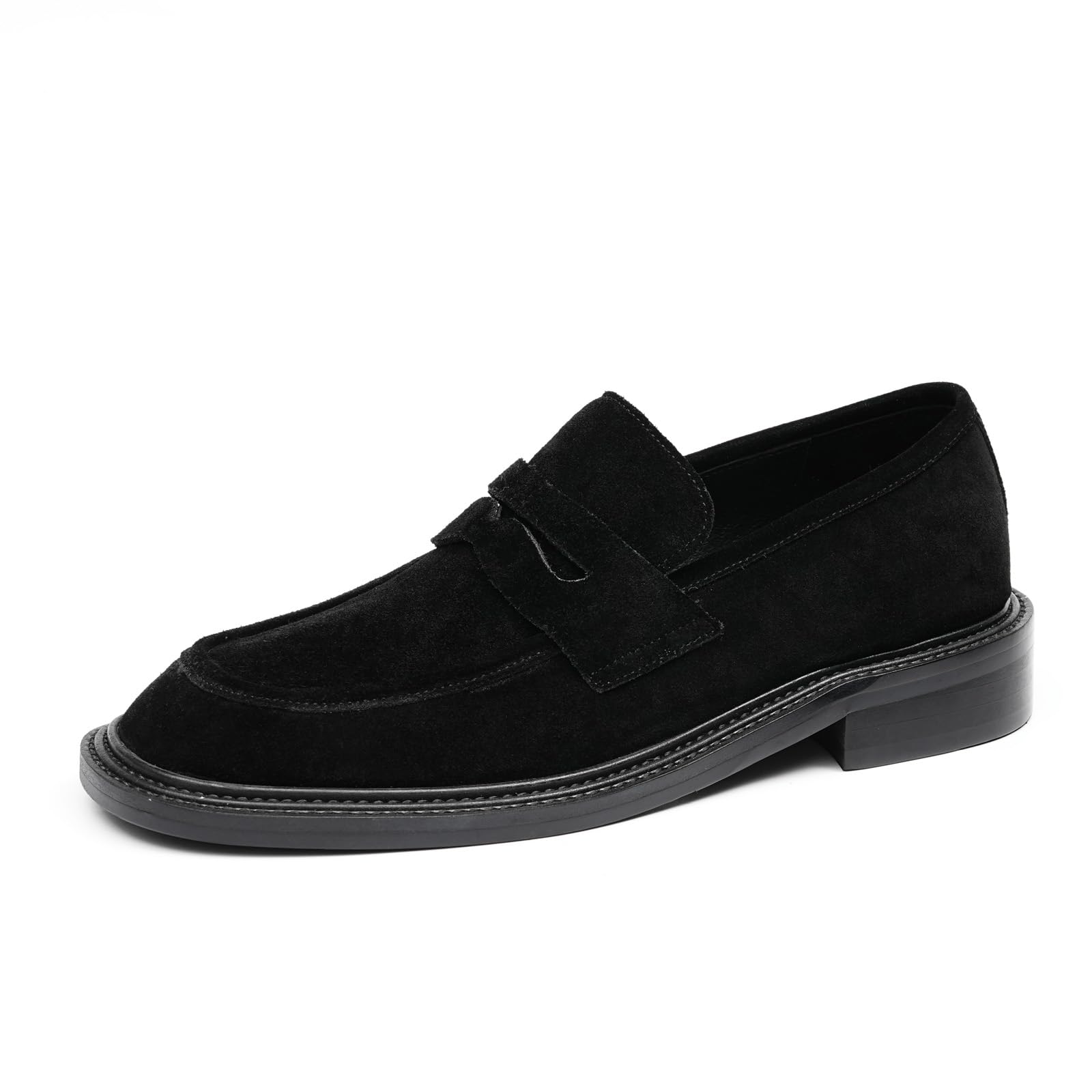 Mocasines Casuales en Cuero de Ante para Hombres Zapatos de Vestir Slip On Formales