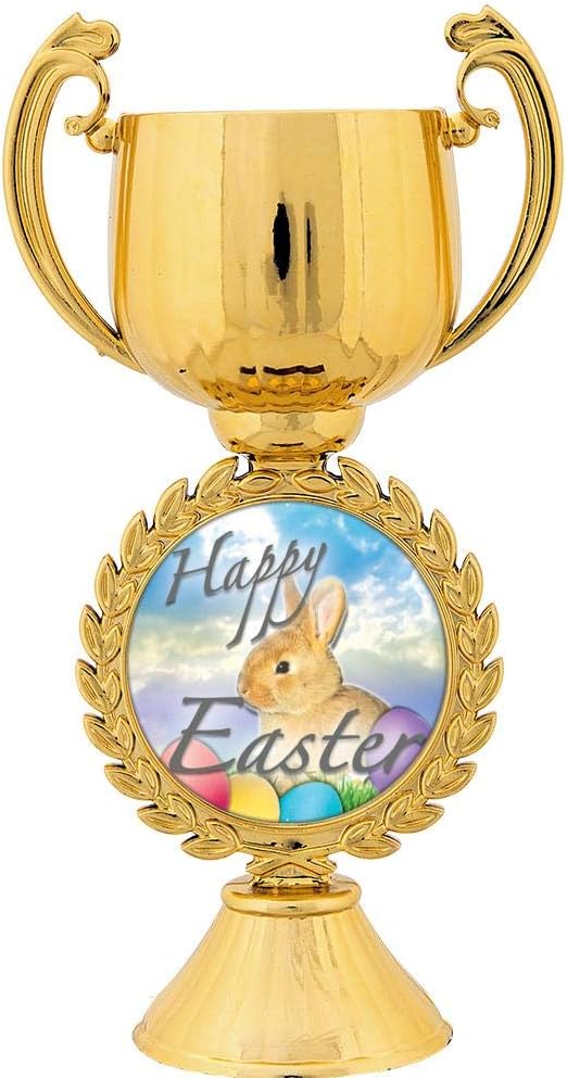 Crown Awards Personalized Easter Trophy, 7.25" Gold Cup Happy Easter Trophies with Free Custom Engraving Prime