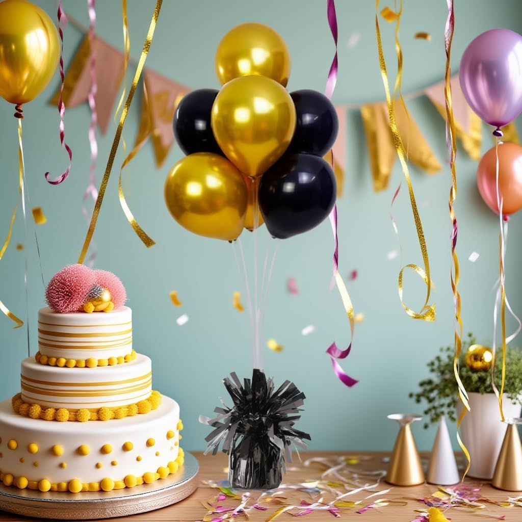 balloon weights are perfect for parties, birthdays, weddings. Each pack includes 2PCS durable weights that easily decorate balloons and elevate any celebration. (Black 2pcs) thumbnail
