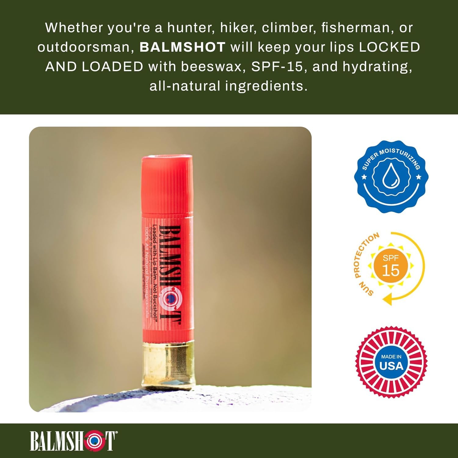 balmshot Zwei Stück 100% natürlichem Bio Granatapfel Lippenbalsam