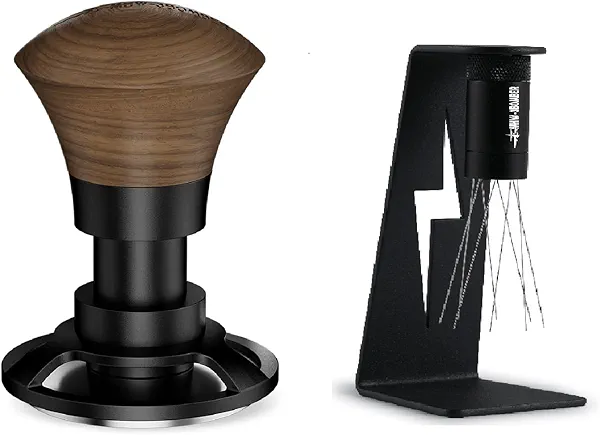 MHW-3BOMBER Espresso WDT Tool, Tamping Station and 58.35mm Coffee Tamper Combo