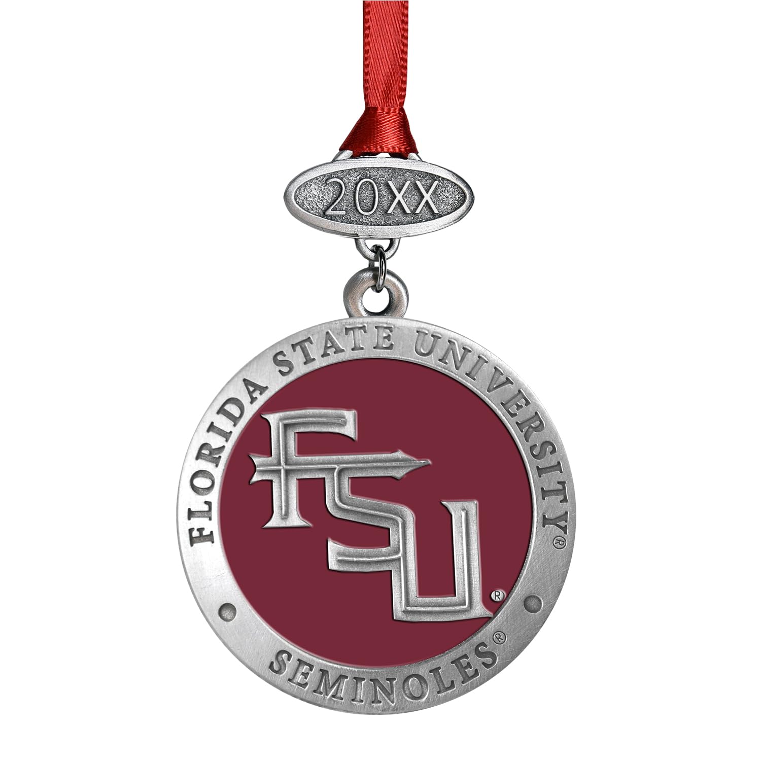 Florida State Class of Ornament 2026 | Graduation Gift | Hand-Sculpted Christmas Tree Ornament | Intricately Crafted Metal Pewter Alma Mater Inlay by Heritage Pewter