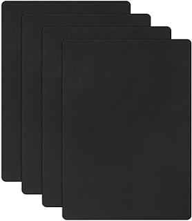 WSICSE 가구용 가죽 패치 4개, 20.3 x 27.9cm(8 x 11인치) 가죽 수리 패치 자동차 시트 수리용 자체 접착 수리 키트 (블랙)