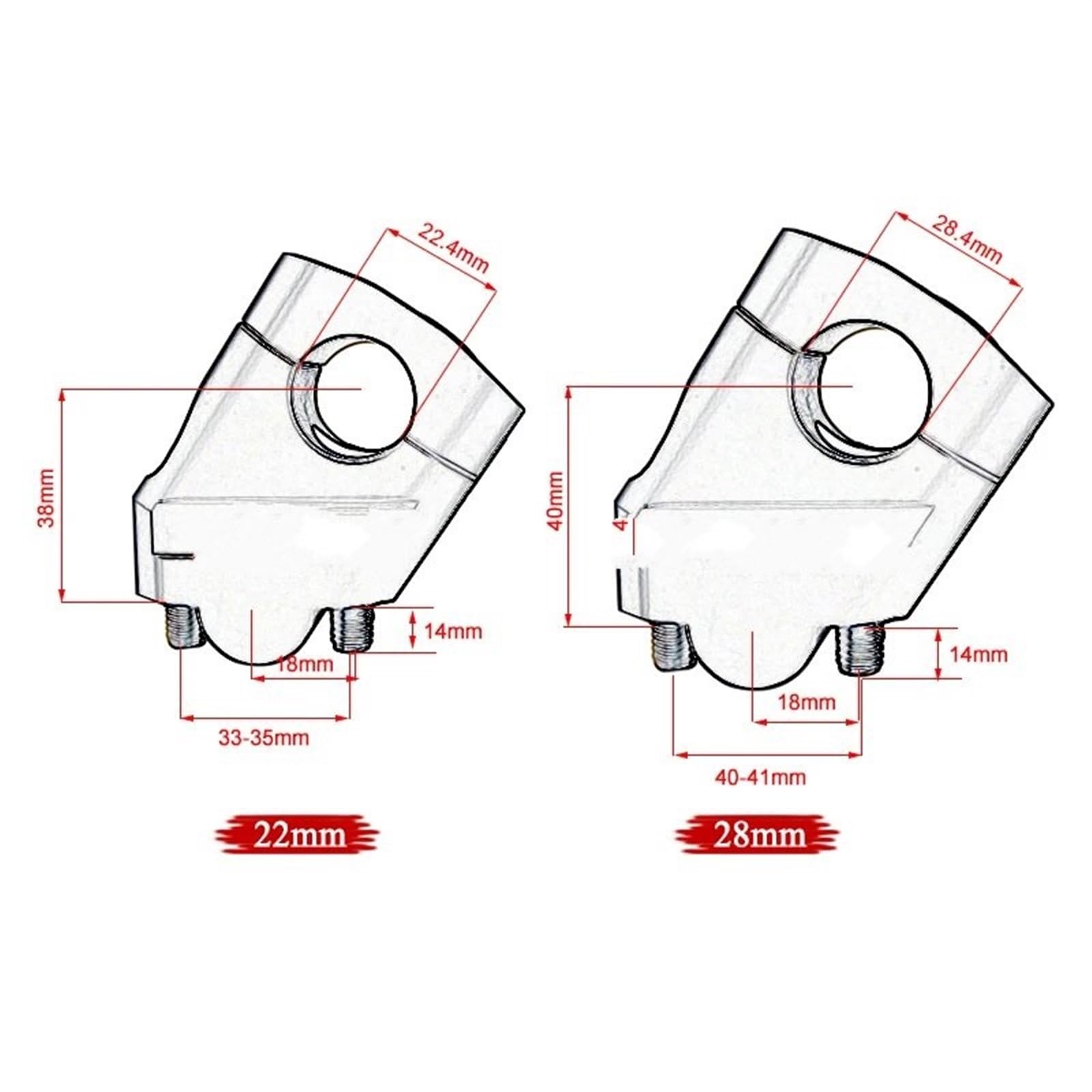 Moto Riser per X-ADV 750, Africa Twin CRF1000L, CBF500, CBF600 - Manubrio in Alluminio Innalzamento Bar Morsetto Di Montaggio (22mm Silver)