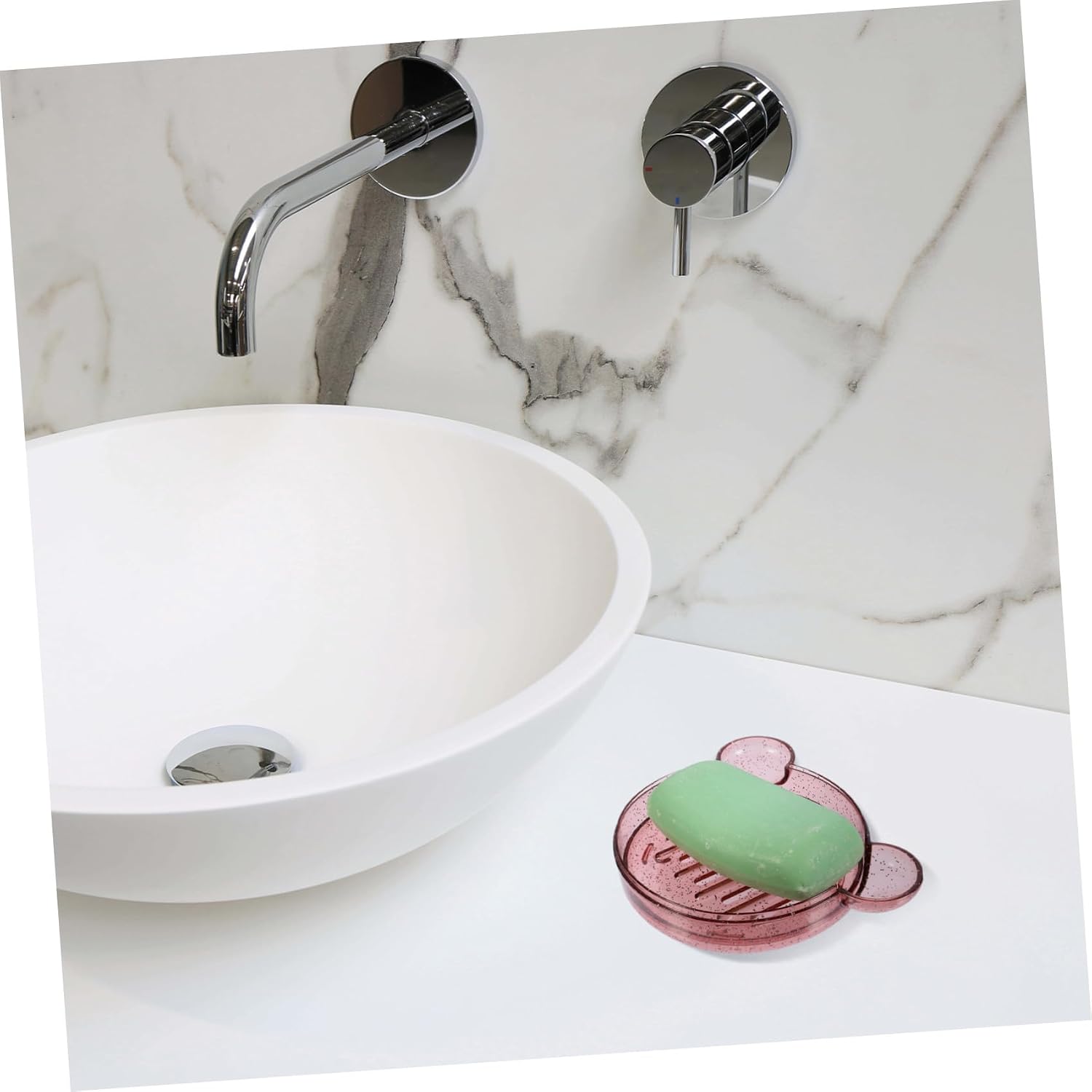 3 Piece Panda Cartoon Soap Dish with Double Drain for Bar Soap