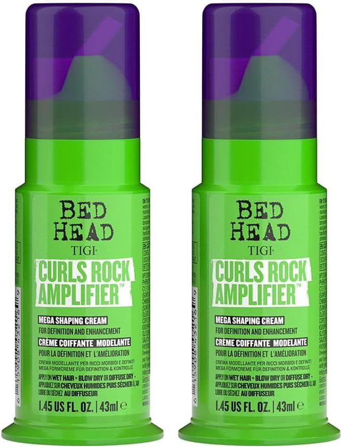 Bed Head by TIGI - Curls Rock Amplifier Curly Hair Cream - Hair Products For Defined Curls - Travel Size - 43ml (Pack of 2)