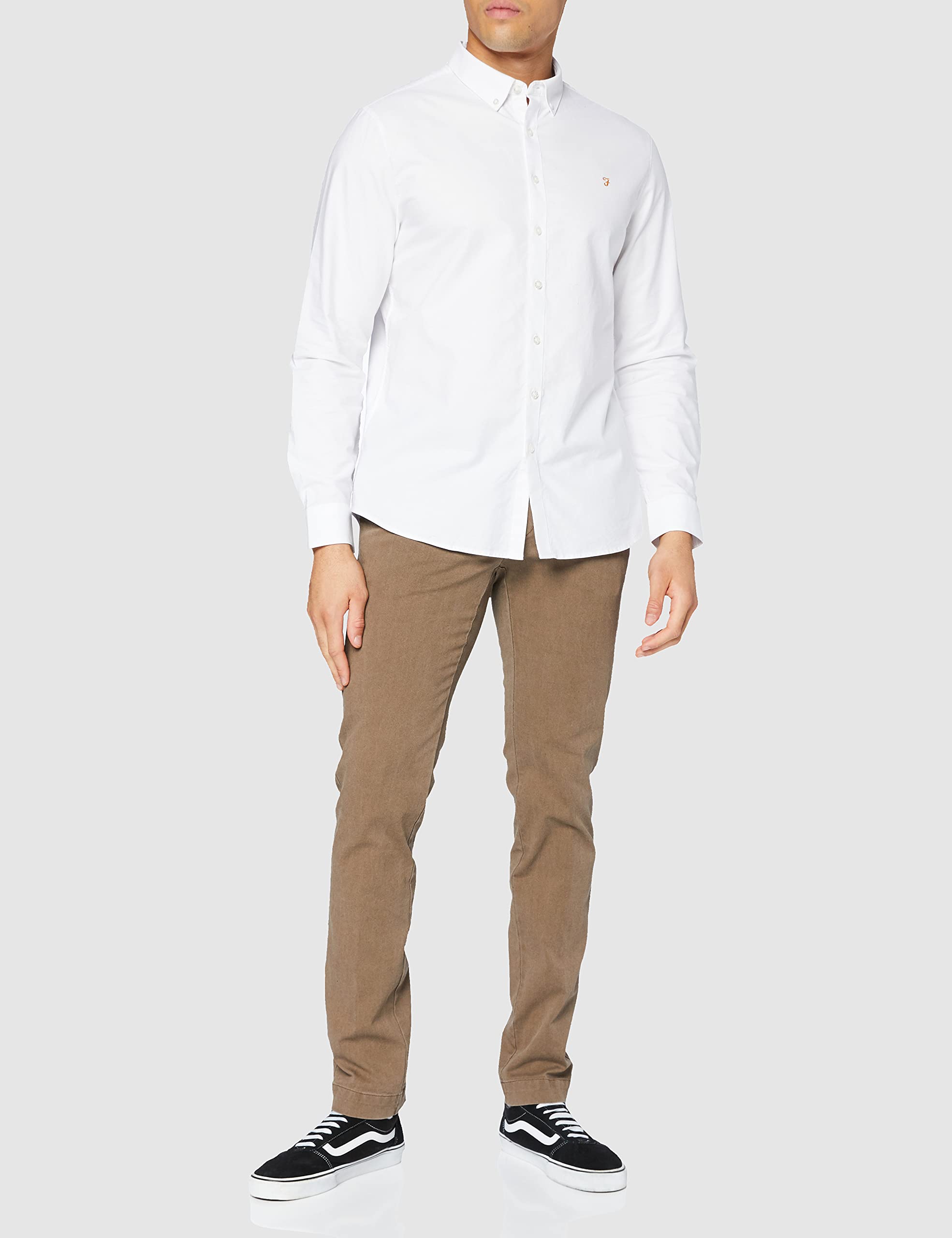 FARAH Herren Brewer Cotton Oxford Slim Fit Shirt Hemd