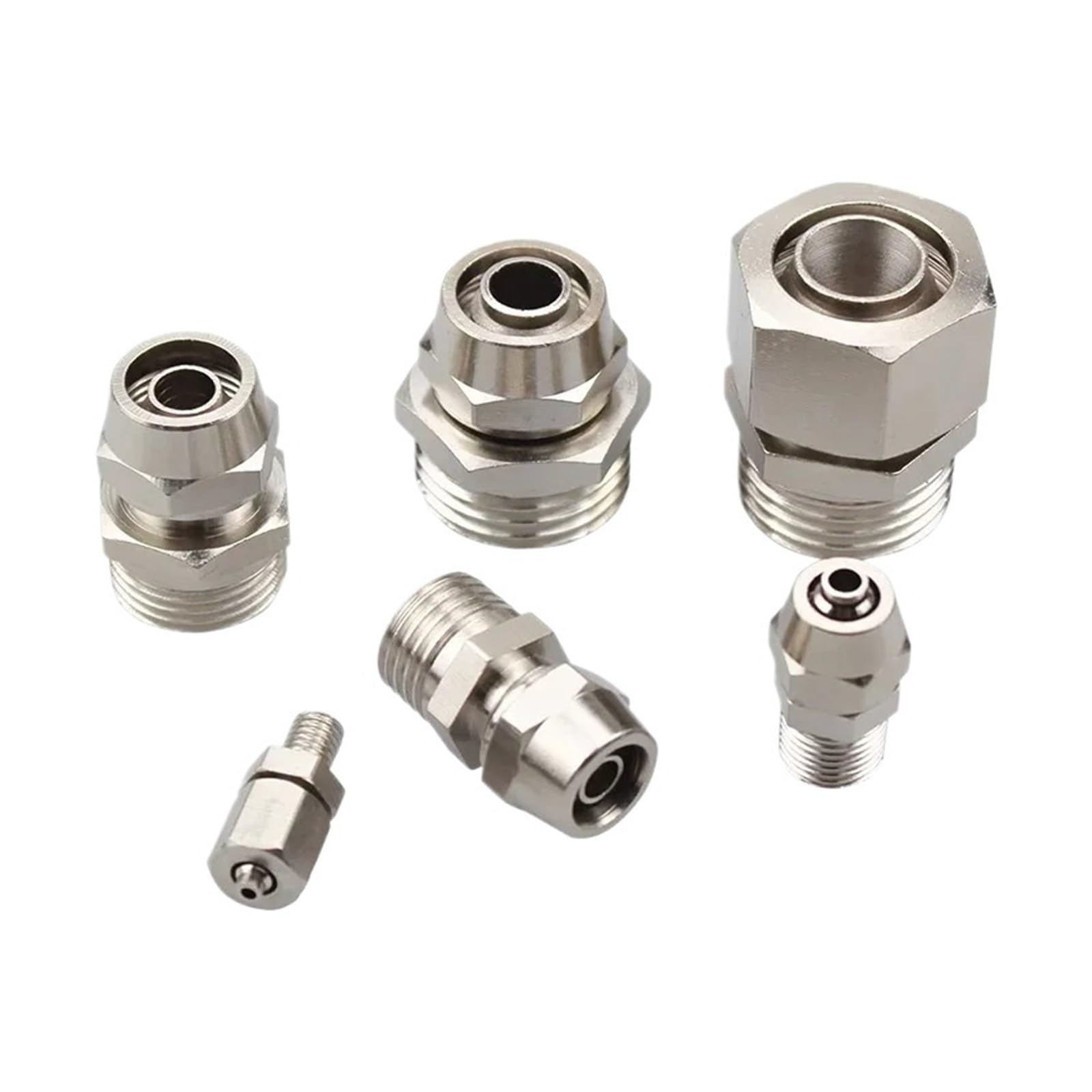Tubo de 4 a 12mm con conector de tornillo rápido y junta de cobre para neumática