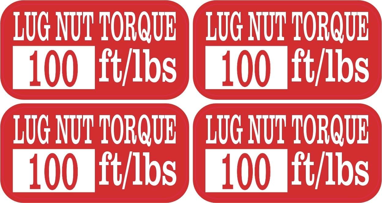 Amazon.com - StickerTalk Lug Nut Torque 100 ft/lbs Vinyl Stickers, 1 ...