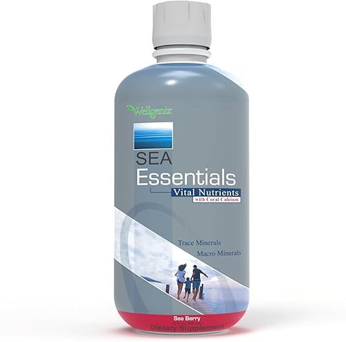 Miniatura 2 de Wellgenix Sea Essentials Vital Nutrients - Multivtamina líquida de calcio coral - Suplemento diario para adultos y niños - Bebida mineral