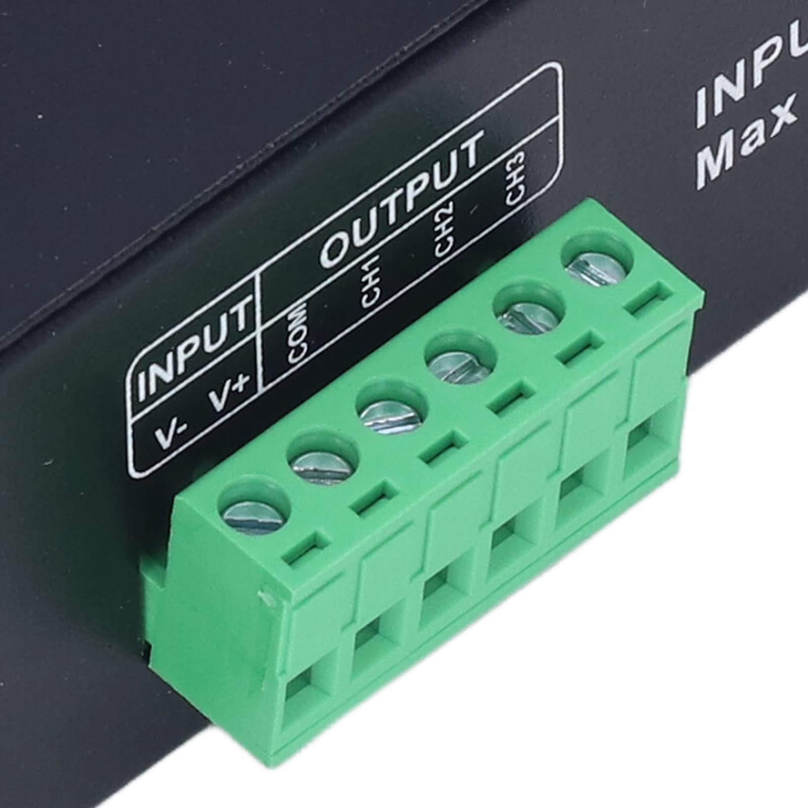 Controlador de Decodificador LED RGB DMX 512 8a de 3 Canales Controlador de Decodificador de Atenuación Ajustable para Bares Hoteles(4A en cada sentido)