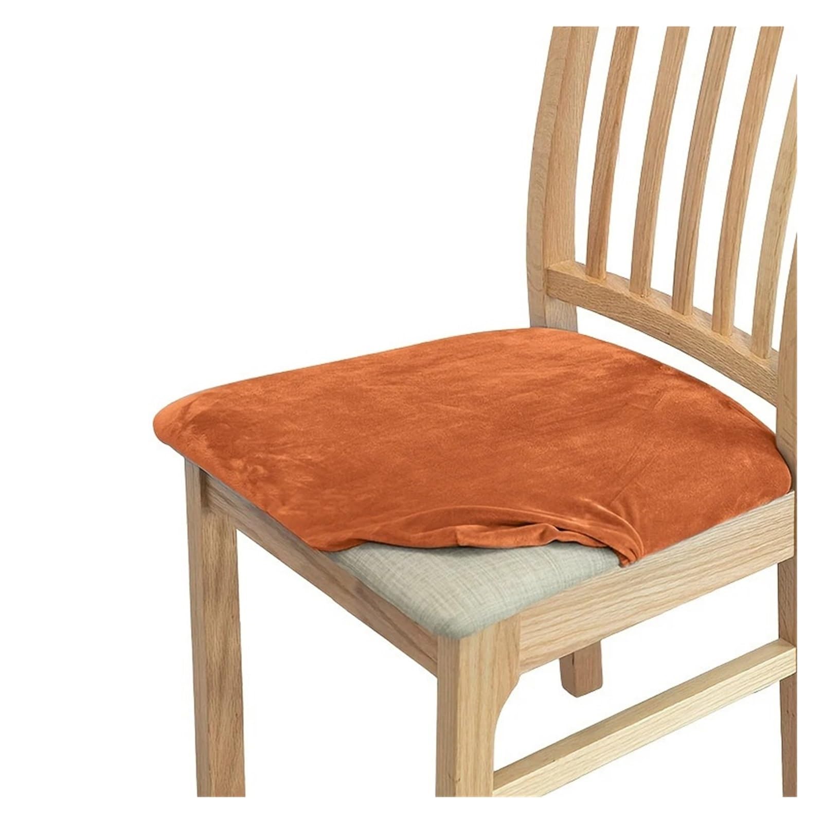 FVDZRFIE Chair Covers 1/4/6/8 Velvet Chair Cushion Cover Solid Color Chair Cover Winter warm Chairs Seat Cover(Color 12,8PCS)