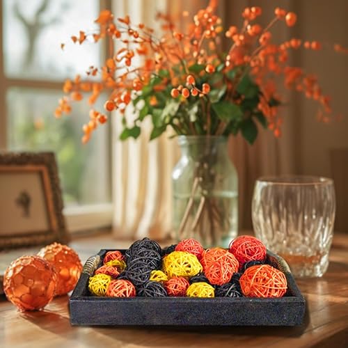 Miniatura 9 de Qingbei Rina Bolas de mimbre de ratán, bolas decorativas para cuencos, relleno de jarrón para centros de mesa, esferas tejidas de orbes decorativos,