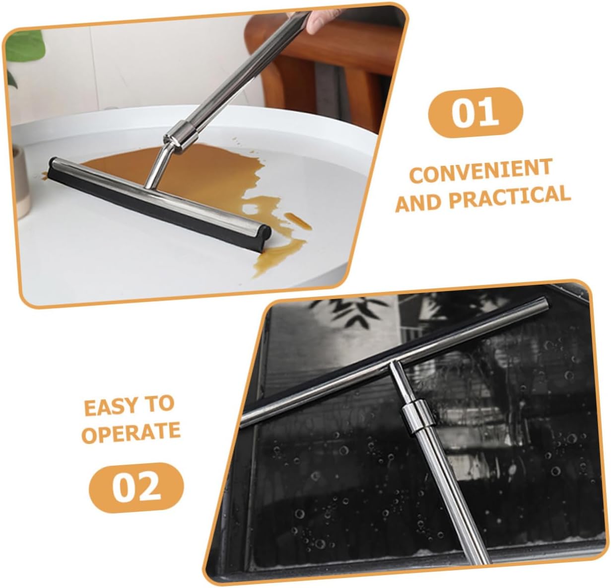 Retractable Shower Squeegee Durable Water Wiper for Bathroom Windows and Mirrors Easy to Grip Multi Functional Cleaning Tool