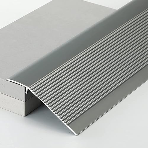 Rampa de entrada para caminantes de tira de transición de piso, tira de transición desigual de piso negro plateado, gris dorado, tira de transición