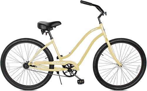 Miniatura 17 de Tracer ACE - Bicicleta crucero de playa de una sola velocidad de 26 pulgadas con freno de posavasos para hombres y mujeres, varios colores Verde