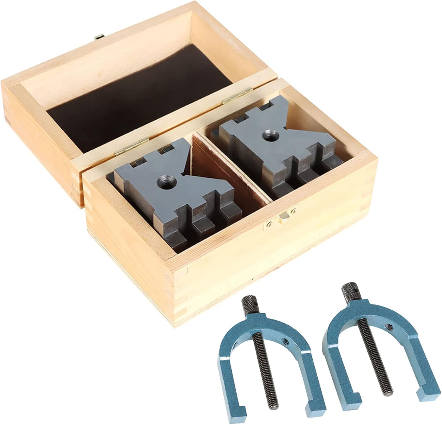 findmall 2-3/8 L X 2-3/4 W X 2 H Accuracy V-Block Clamp Set