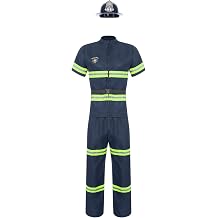 Men's Firefighter Suit Fire Dept Uniform Fireman Stag Do Party Costume Halloween Cosplay Fancy Dress