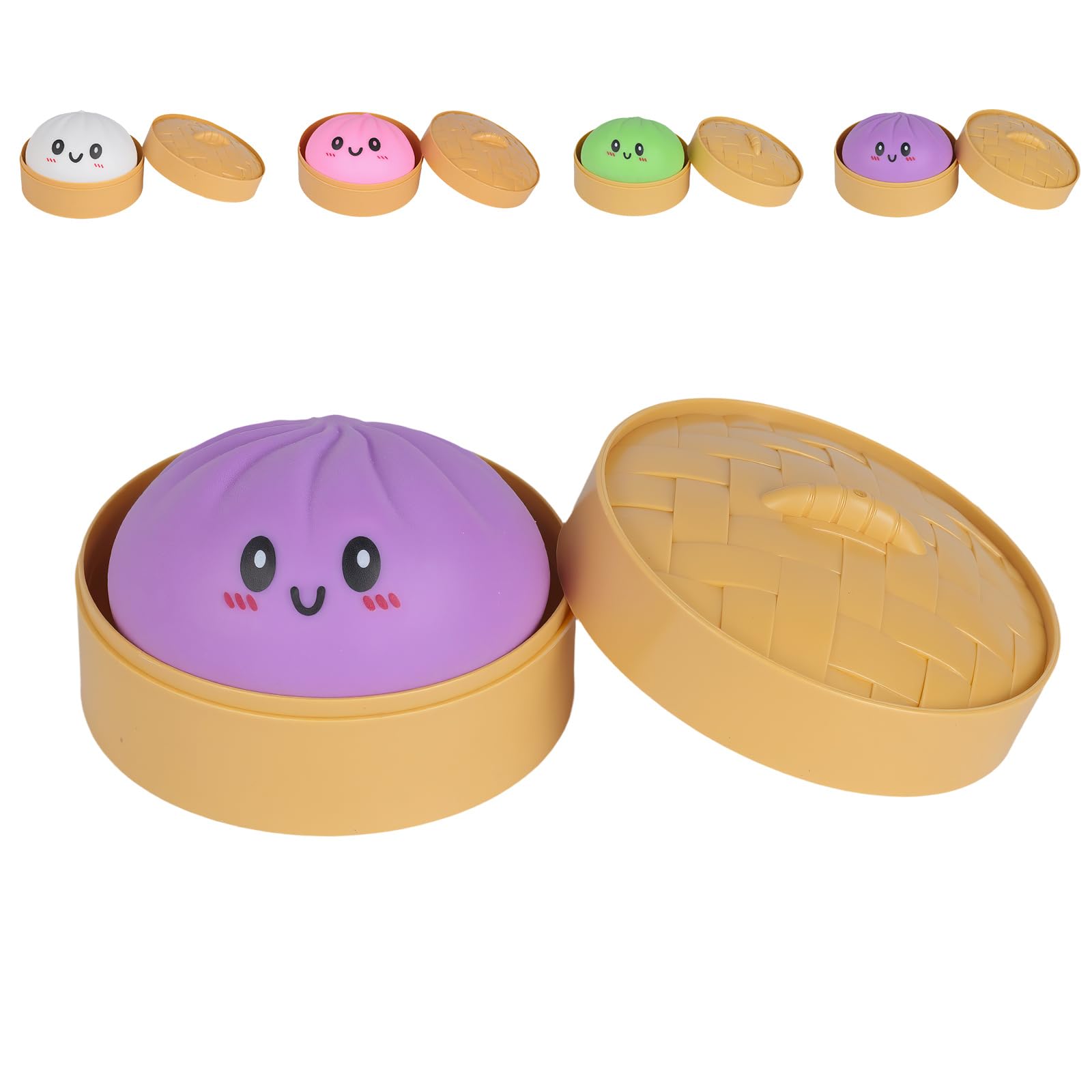 Mystery Dumplings Squishy with Steamer - Random Squishy Dumpling Mystery Glitter Dumpling Squishies, Dumplings Squishy Toy, Cute Dumplings Toy, More Surprise Gift for Home & Office (1pcs)
