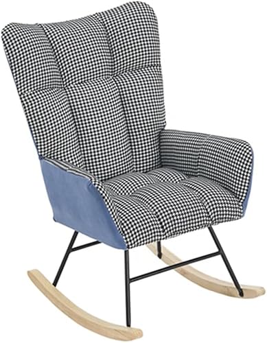 Miniatura 4 de TRIPLE TREE Mecedora para guardería, moderna mecedora de cuero suave con asiento acolchado y respaldo alto, cómoda silla decorativa tapizada con