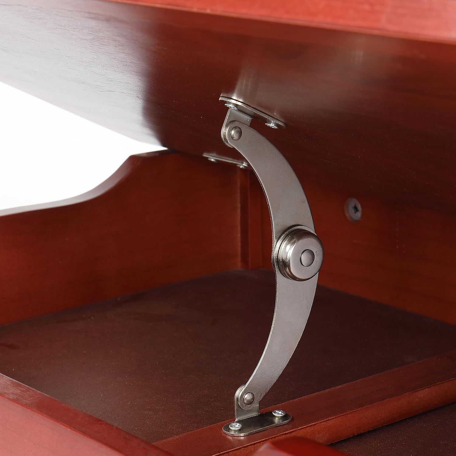 JOYMOR Kids Desk,Wooden Lift-Top Desk and Chair Set, Toddler Table and Chair with Storage for Study & Craft, Brown